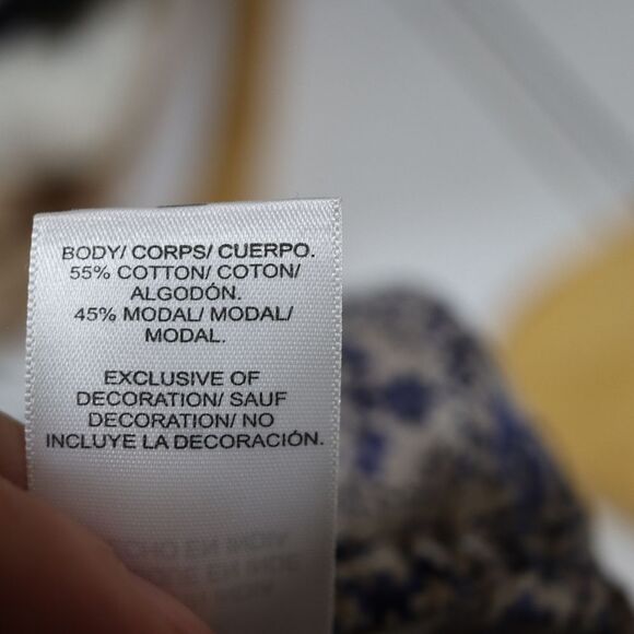 Lucky Brand Blue Floral Boho Peasant Top NWT Large Elegant Flowing Spring Style - Picture 14 of 14